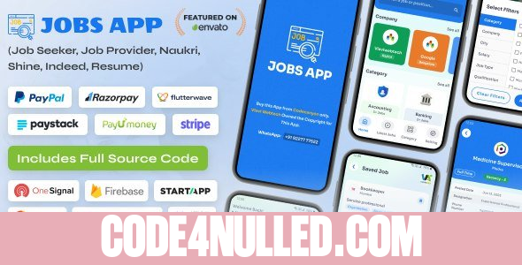 Android Jobs App (Job Seeker, Job Provider, Naukri, Shine, Indeed, Resume) v2.1 - nulled