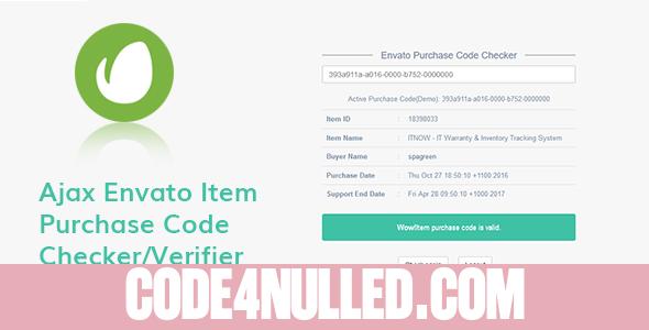 Ajax Envato Purchase Code Checker