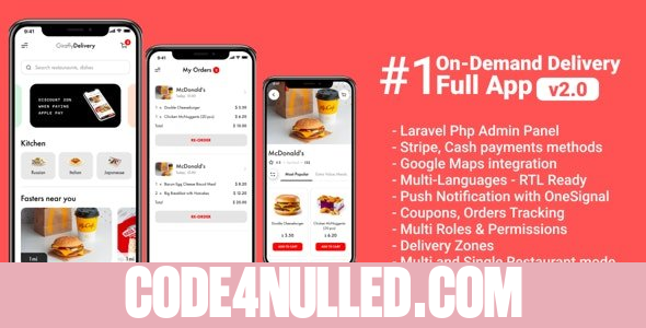 Giraffy Delivery v2 - Food delivery full app with backend