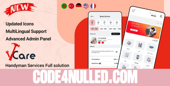 VCare v1.2.0 - Handyman Home Services Complete Solution