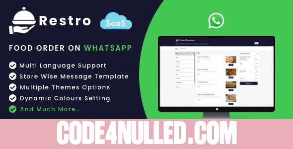 Restro - SaaS WhatsApp Online ordering system / Multiple Restaurants - 16 November 2022