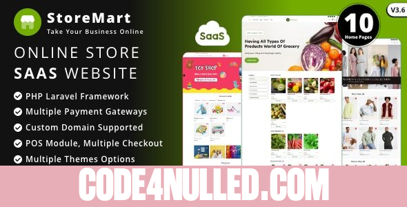 StoreMart SaaS v3.9 - Online Product Selling Business Website Builder - nulled