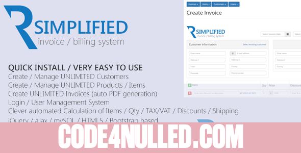 Simplified PHP Invoice / Billing System
