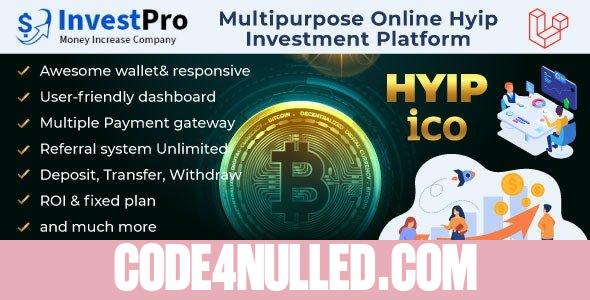 Hyip InvestPro v4.0.1 – Advance HYIP & ICO Investment Wallet & Banking Platform