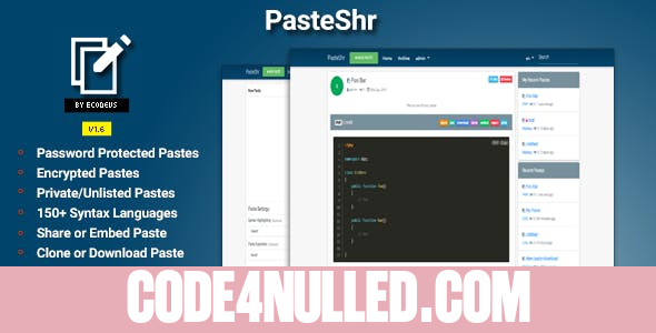 PasteShr v1.8 - Text Hosting & Sharing Script