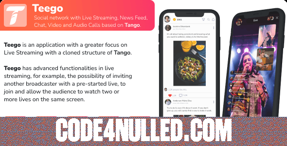 Teego (iOS and Android) v1.0 - Live Streaming with up to 4 participants, Feed, Paid calls and Payouts