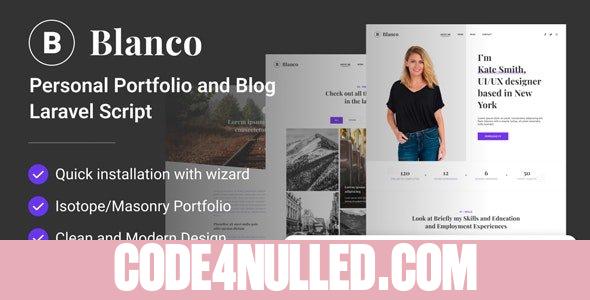 Blanco v1.3 - Personal Portfolio and Blog Laravel Script