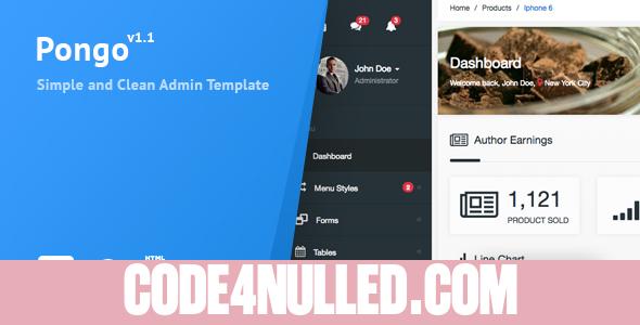 Pongo v1.1 - Laravel Admin Template + User Management + CRUD