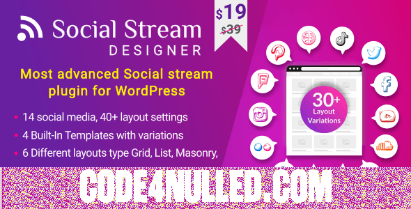Social Stream Designer v1.1.8 - Instagram Facebook Twitter Feed - Social media Feed Grid Gallery Plugin