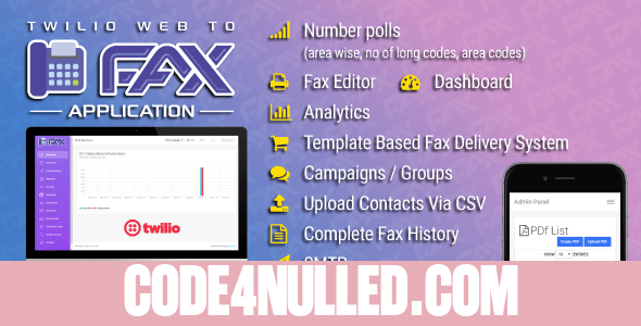 Twilio WEB To Fax Machine System Application PHP Script v1.1