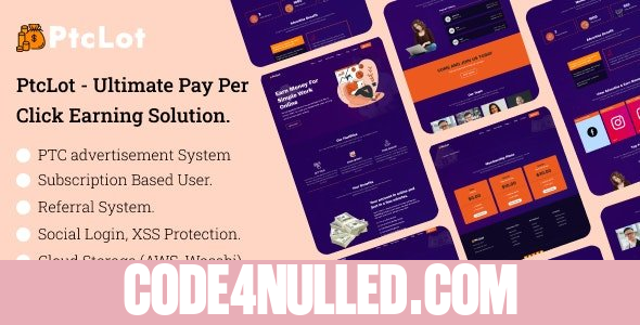 PtcLot v1.0 - Ultimate Pay Per Click Earning Solution