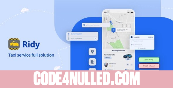 Ridy Flutter v2.2.0 - Full Taxi solution