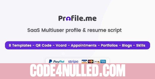 Profile.me v2.2 - Saas Multiuser Profile Resume & Vcard Script