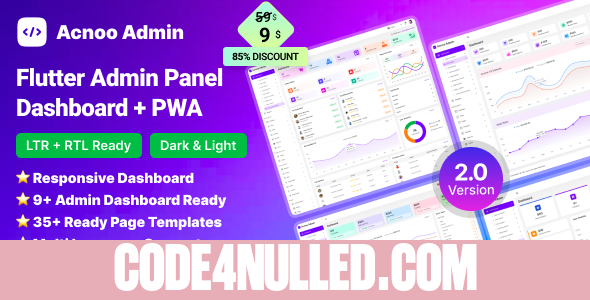 Acnoo Admin v2.0 - Flutter Admin Panel Dashboard with PWA