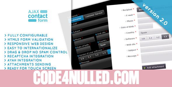 Ajax Contact Form with attachments 2.0