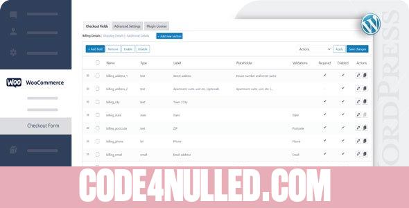 Checkout Field Editor for WooCommerce v3.7.3