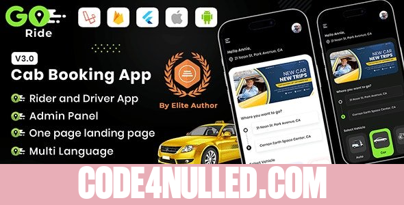 GORIDE v4.1 - InDriver Clone - Flutter Complete Taxi Booking Solution with Bidding Option