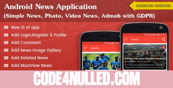 Android News Application v1.1 (Simple News, Photo, Video News, Admob with GDPR)