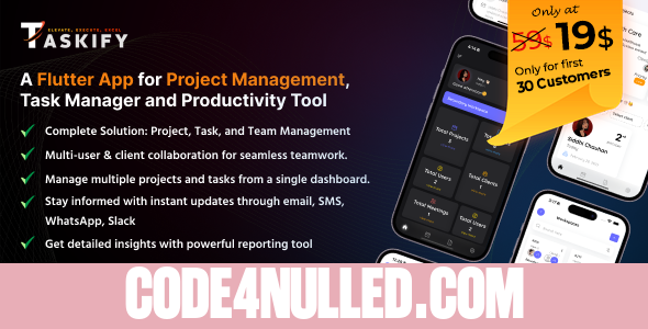 Taskify Flutter App v1.2.0 - Project Management, Task Manager and Productivity Tool