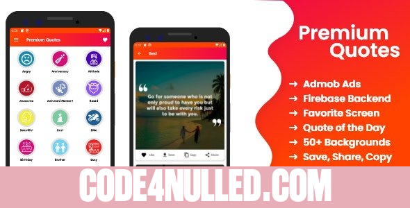 Premium Quotes v1.1 - Android Quotes App With Firebase Admin Panel