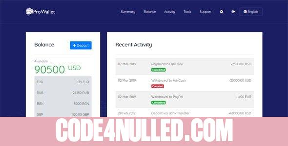 ProWallet v2.1 - Electronic Online Wallet