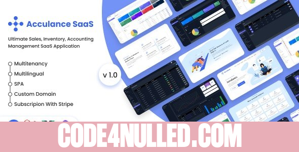 Acculance SaaS v3.0.0 - Multitenancy Based POS, Accounting Management System - nulled