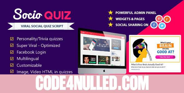SocioQuiz v1.1.1 - Viral Quiz website with Facebook login