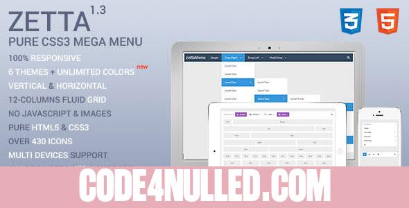 Zetta Menu - CSS3 Mega Menu and Drop Down menu