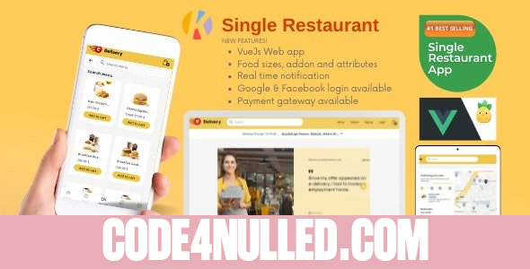 Karenderia Single Restaurant Website Food Ordering and Restaurant Panel v1.0.0