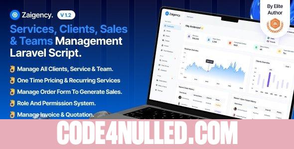 Zaigency v1.2 - Services, Clients, Sales & Teams Management Laravel Script - nulled