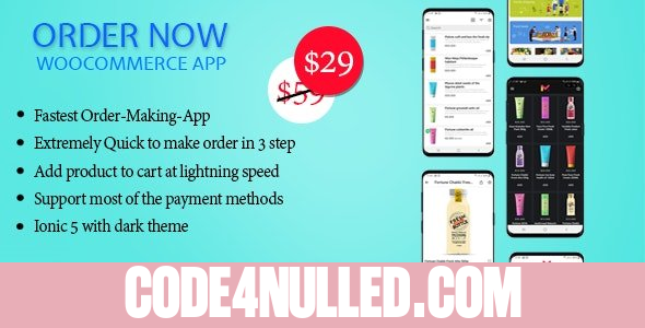 Order Now Mobile app for WooCommerce ionic 5 v1.5