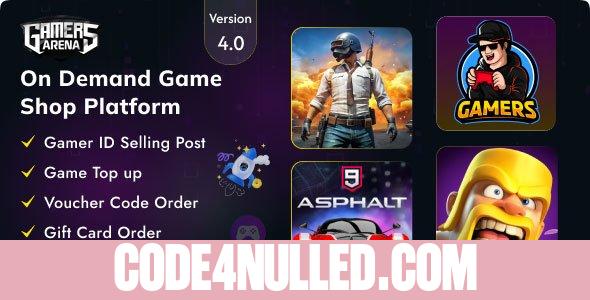 Gamers Arena v4.0 - Digital Online Game Store, Game Top Up , Voucher & Gamer ID Selling Tools - nulled