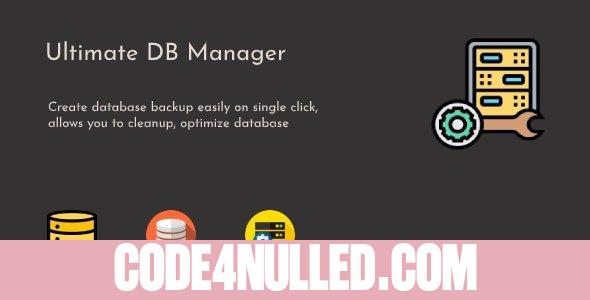 Ultimate DB Manager v1.0.3 - WordPress Database Backup, Cleanup & Optimize Plugin