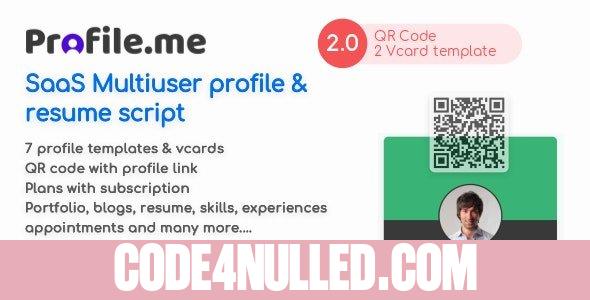 Profile.me v2.0 - Saas Multiuser Profile Resume & Vcard Script