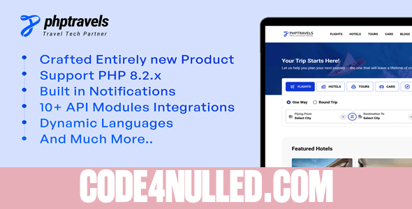 PHPTRAVELS v9.0 - PHP Booking Software - nulled