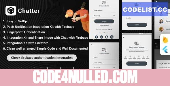 Chatter v1.0 - Flutter Firebase Chat , Authentication & Social Media Integration